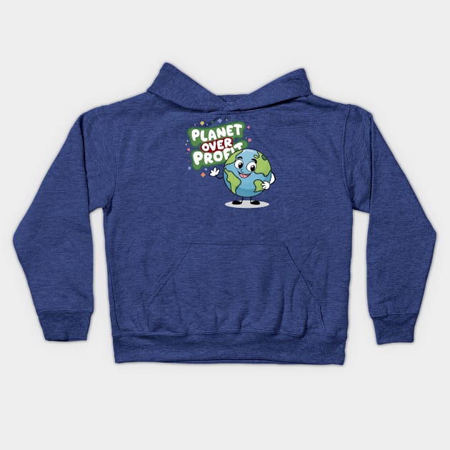 Planet Over Profit Kids Hoodie by Dylante